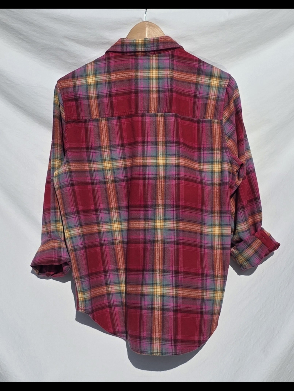 Universal Thread Pink and Red Plaid Button-Up Shirt - Picture 3 of 12